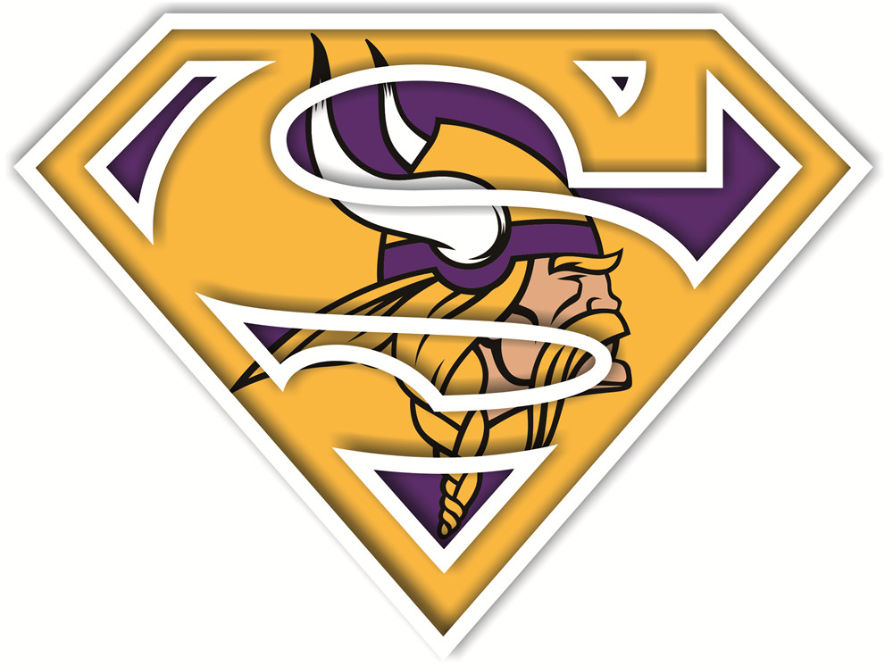 Minnesota Vikings superman logos iron on heat transfer...